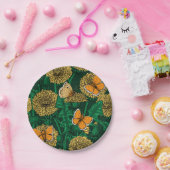 Assiettes En Carton Pré de Dandelion sur vert foncé (Fête)