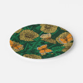 Assiettes En Carton Pré de Dandelion sur vert foncé (Angle)