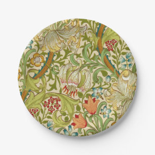 Assiettes En Carton Pre-Raphaelite d'or de cru de lis de William