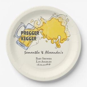 Assiettes En Carton Pregger Kegger Aquarelle Bière Baby shower Co-ED