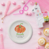 Assiettes En Carton Premier anniversaire de citrouille orange lumineux (Fête)