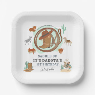 Assiettes En Carton Premier anniversaire de Cowboy
