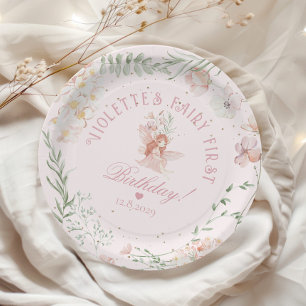 Assiettes En Carton Premier anniversaire de fée Jardin enchanté fantai