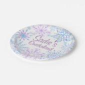 Assiettes En Carton Premier anniversaire de l'hiver de Snowflake (Angle)