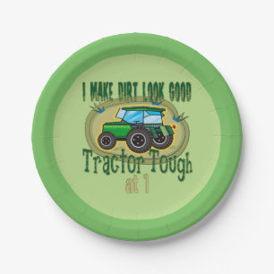 Assiettes En Carton Premier anniversaire de Tractor Tough