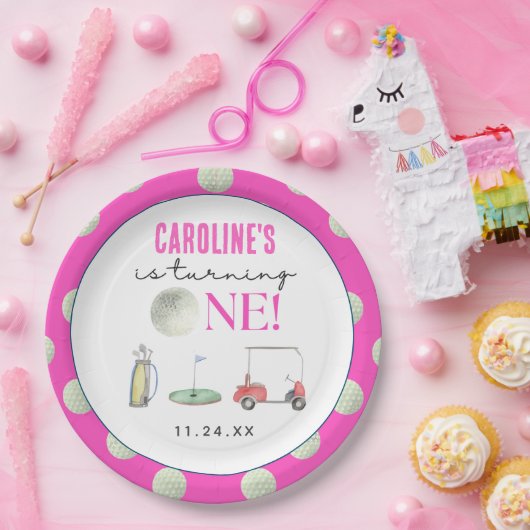 Assiettes En Carton Premier anniversaire des filles de golf (Fête)