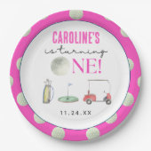 Assiettes En Carton Premier anniversaire des filles de golf (Devant)