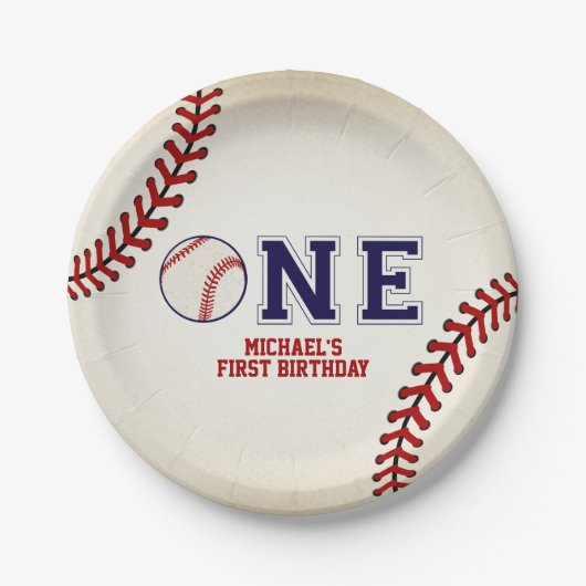 Assiettes En Carton Premier anniversaire du baseball (Devant)