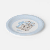 Assiettes En Carton Premier anniversaire Garçon Elephant Plaques de pa (Angle)