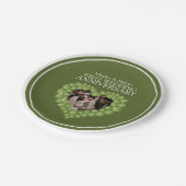 Assiettes En Carton Premier anniversaire mariage photo coeur peridot (Angle)