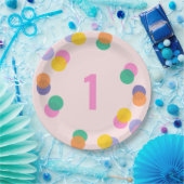 Assiettes En Carton Premier Anniversaire Pastel Pink Confetti (Fête)