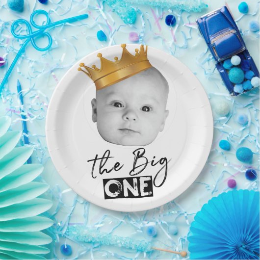 Assiettes En Carton Premier anniversaire photo moderne (Fête)