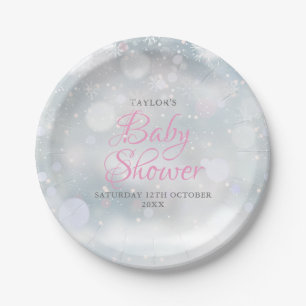 Assiettes En Carton Premier baby shower de Snowflakes