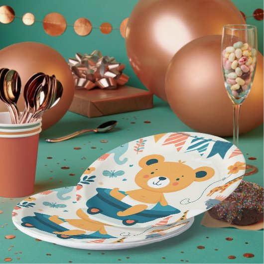 Assiettes En Carton Premier bain du bébé (Multi)