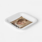 Assiettes En Carton Premier Bithday Photo Acrylique Connexion Noir & B (Angulaire)