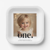 Assiettes En Carton Premier Bithday Photo Acrylique Connexion Noir & B (Recto)