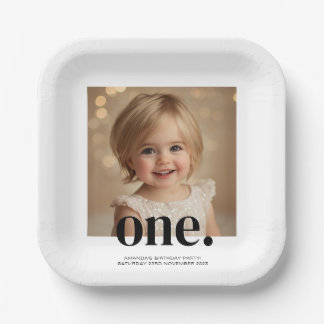 Assiettes En Carton Premier Bithday Photo Acrylique Connexion Noir & B