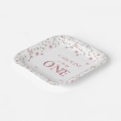 Assiettes En Carton Premier Fleur sauvage d'aquarelle d'anniversaire p (Angulaire)