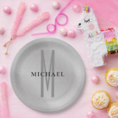 Assiettes En Carton Premier monogramme professionnel uni ajouter votre (Fête)