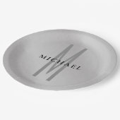 Assiettes En Carton Premier monogramme professionnel uni ajouter votre (Angle)