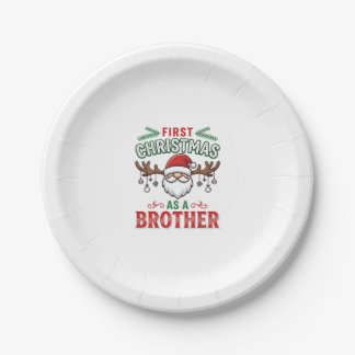 Assiettes En Carton Premier Noël en tant que frère Santa Gnome