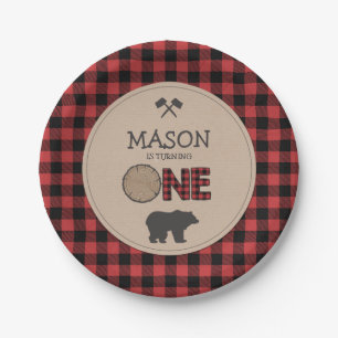 Assiettes En Carton Premier plaid de rouge de plaques à papier