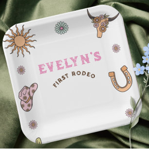 Assiettes En Carton Premier Rodéo Anniversaire Cow-Boy Boho Western