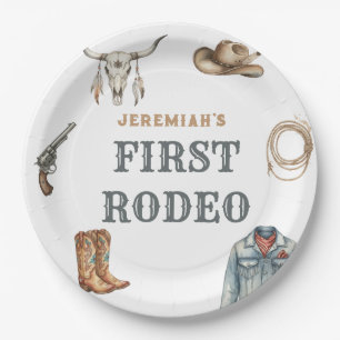 Assiettes En Carton Premier Rodéo Anniversaire Cowboy Bleu Wild West