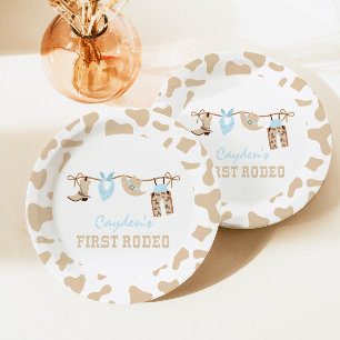 Assiettes En Carton Premier Rodéo Cow-boy Occidental 1er Anniversaire 