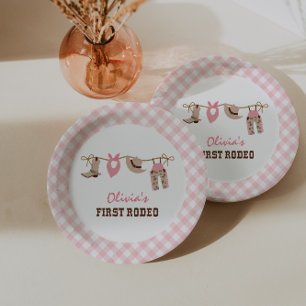 Assiettes En Carton Premier Rodéo Cowboy Occidental Rose 1er Anniversa