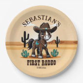 Assiettes En Carton Premier Rodeo mignon cheval cowboy fête d'annivers (Devant)