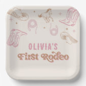 Assiettes En Carton Premier Rodéo Western Pink Cowgirl Anniversaire (Recto)