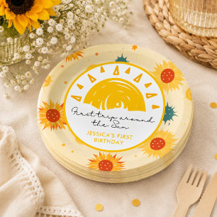 Assiettes En Carton Premier Tour Autour du Soleil 1er Anniversaire
