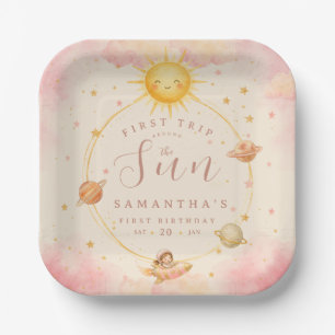 Assiettes En Carton Premier Tour Autour du Soleil Première Fille d'Ann