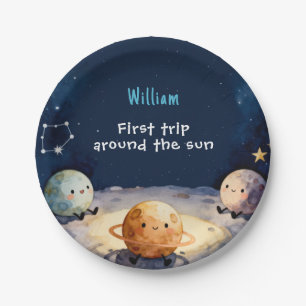Assiettes En Carton Premier Tour de Soleil Véritable Espace 1er Annive