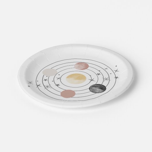 Assiettes En Carton Premier Voyage Autour De L'Espace Soleil (Angle)