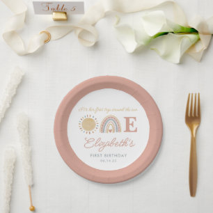 Assiettes En Carton Premier voyage autour du livre d'anniversaire Sun 