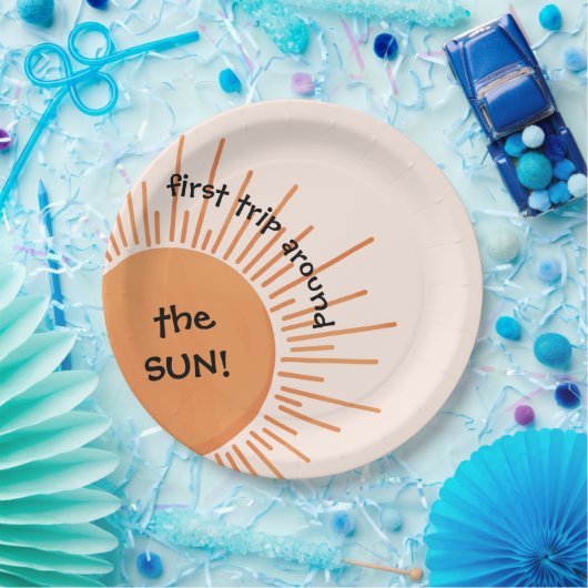 Assiettes En Carton Premier Voyage Autour Du Soleil 1Er Anniversaire (Fête)