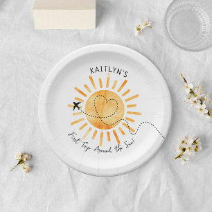 Assiettes En Carton Premier Voyage Autour Du Soleil 1Er Anniversaire