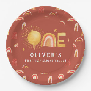 Assiettes En Carton Premier Voyage Autour Du Soleil   1ère fête d'anni