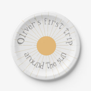 Assiettes En Carton Premier voyage autour du soleil Anniversaire boho