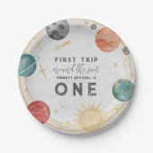 Assiettes En Carton Premier voyage autour du Soleil Espace Extérieur 1 (Devant)