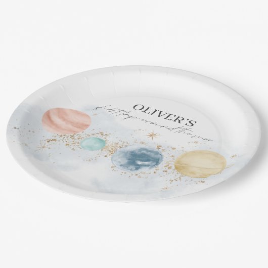 Assiettes En Carton Premier Voyage Autour Du Soleil Plaques Papier Ann (Angle)