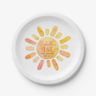 Assiettes En Carton Premier Voyage Autour Du Soleil Premier Anniversai