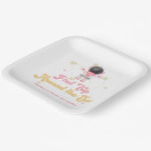 Assiettes En Carton Premier voyage rose autour du soleil Premier anniv (Angulaire)