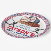 Assiettes En Carton Première année de baseball bas 1ère fête d'anniver (Angle)