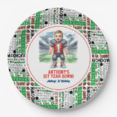 Assiettes En Carton Première année de football bas 1er anniversaire fê (Devant)