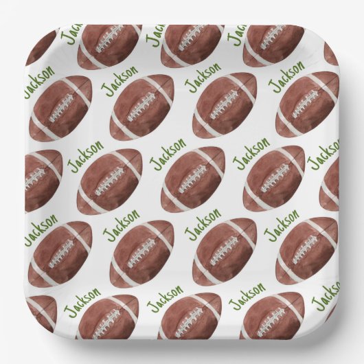 Assiettes En Carton Première année Football bas 1er anniversaire (Recto)