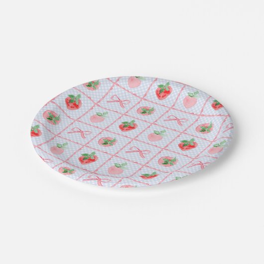 Assiettes En Carton Première aquarelle de Preppy Berry Birthday Strawb (Angle)