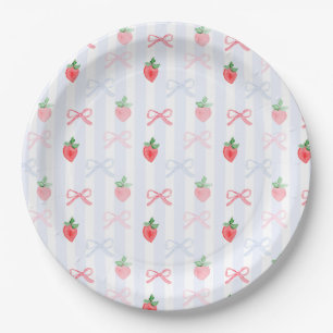 Assiettes En Carton Première aquarelle de Preppy Berry Birthday Strawb